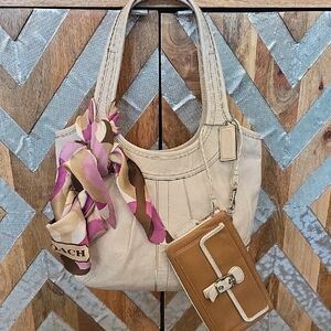 Coach Pleated Ergo With Tattersall Lining 3pc Bundle